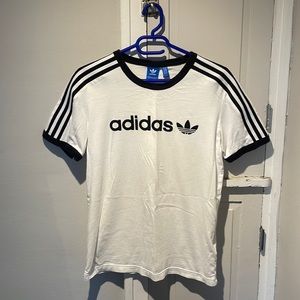 Adidas Originals Men’s Medium White Ringer Tee Trefoil Logo